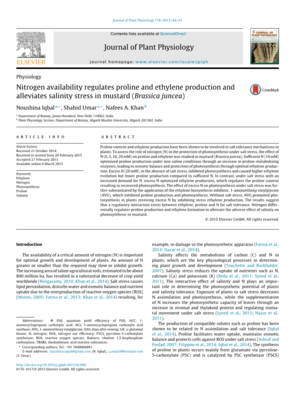 有效氮調(diào)節(jié)脯氨酸和乙烯生產(chǎn)和緩解鹽脅迫對芥菜外文翻譯資料